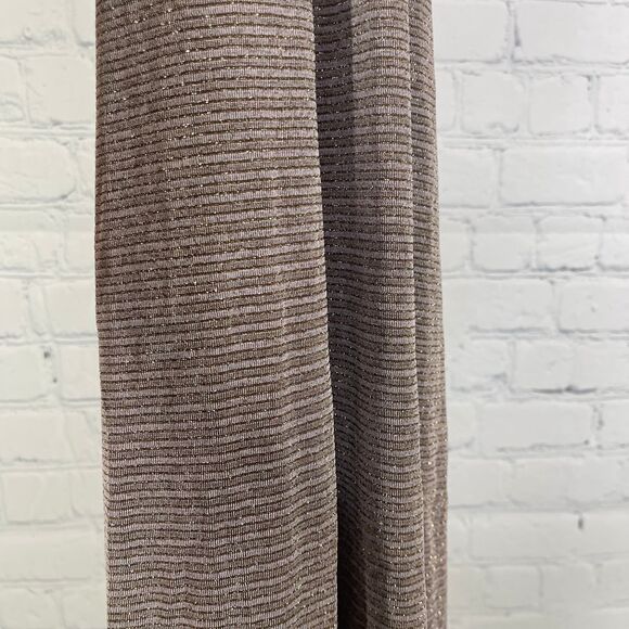 Chicos Travelers Cardigan Women XL Tan Glitter Slinky Flowy Office Preppy Duster - Picture 7 of 12